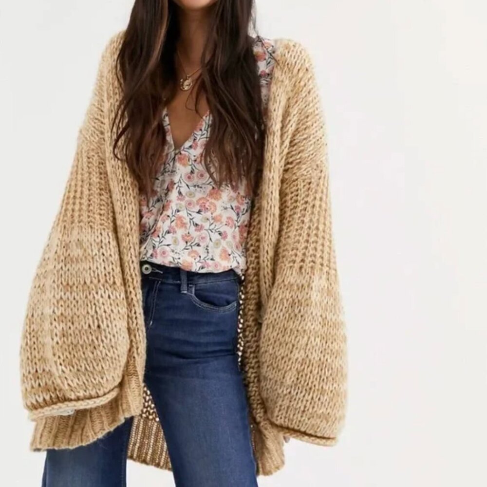 Free People | Home Town Cardigan Sweater Boho Oversized Alpaca Blend